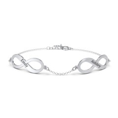 Engravable 2 Infinity Bracelet – Sterling Silver