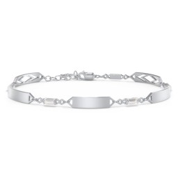 Engravable Family Bracelet with Baguette Birthstones (1-5 Stones)