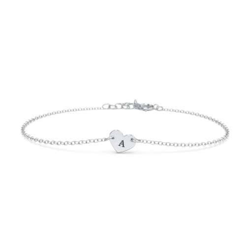 Engravable Heart Bracelet – Sterling Silver