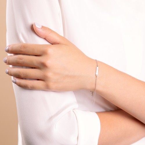 Mini Engravable Bar Bracelet – Sterling Silver
