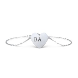 Engravable Heart Sorority Bracelet in 925 Sterling Silver