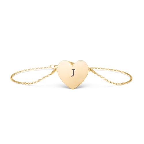 Engravable Heart Bracelet – 18K Gold Plated Silver