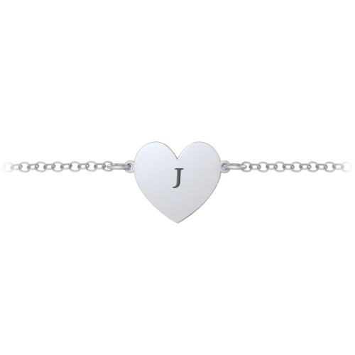 Engravable Heart Bracelet – Sterling Silver