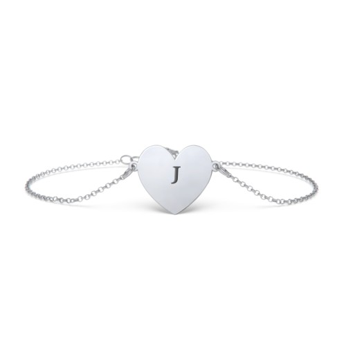 Engravable Heart Bracelet – Sterling Silver