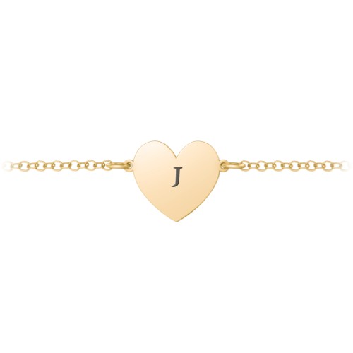 Engravable Heart Bracelet – 10K Yellow Gold