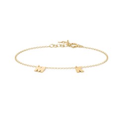 Initial Bracelet with 2 Letters - Modern in 18K Gold Plated Silver