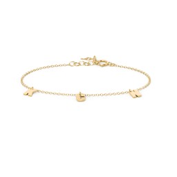 Initial Bracelet with 3 Letters - Modern in 18K Gold Plated Silver