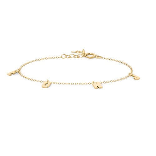 Initial Bracelet with 4 Letters - Modern – 18K Gold Plated Silver