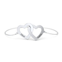 Engravable Interlocking Hearts Bracelet