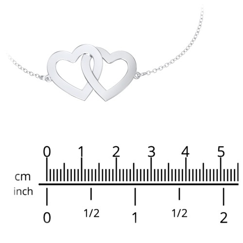 Engravable Interlocking Hearts Bracelet – Sterling Silver