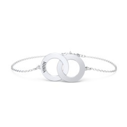Engravable Interlocking Circles Bracelet in 925 Sterling Silver
