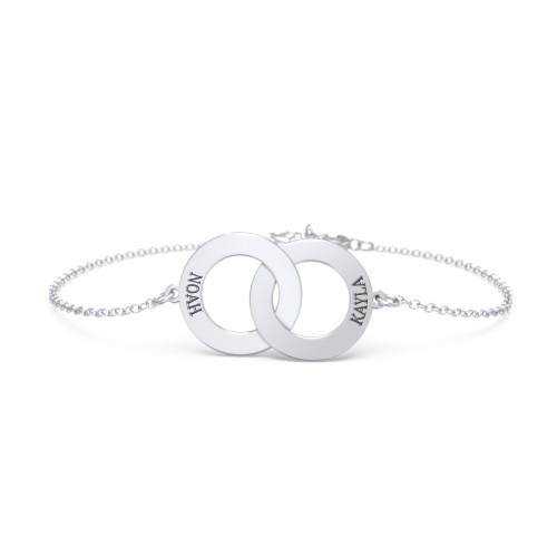 Engravable Interlocking Circles Bracelet – Sterling Silver