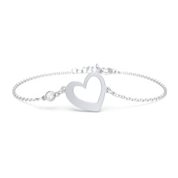 Engravable Open Heart Bracelet with Birthstone