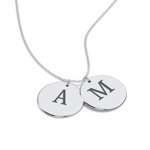 Engravable 2 Disc Pendant – Sterling Silver