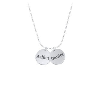 Silver Large Name Disc Pendant by JEWLR
