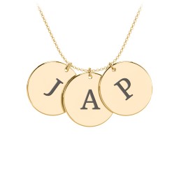 Engravable 3 Disc Pendant in 10K Solid Yellow Gold
