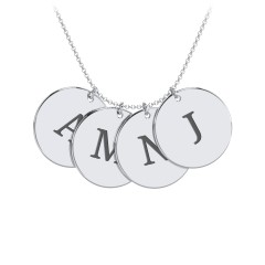 Engravable 4 Disc Pendant – Sterling Silver