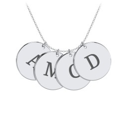 Engravable 4 Disc Pendant in 925 Sterling Silver