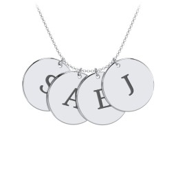 Engravable 4 Disc Pendant in 925 Sterling Silver