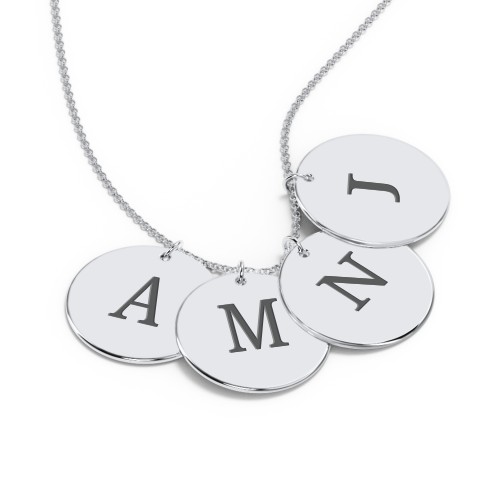 Engravable 4 Disc Pendant – Sterling Silver