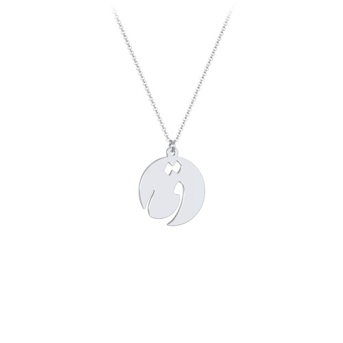 Arabic and Farsi Initial Disc Necklace – Sterling Silver