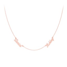 Dainty Personalized Two Name Necklace in 10K Solid Rose Gold