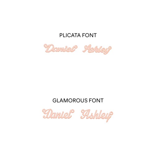 Dainty Personalized Two Name Necklace – 10K Rose Gold