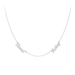 Dainty Personalized Two Name Necklace – 10K Yellow Gold