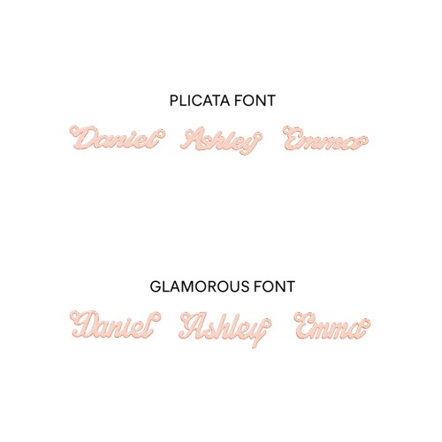 Dainty Personalized Three Name Necklace – 10K Rose Gold