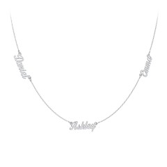 Dainty Personalized Three Name Necklace – Sterling Silver