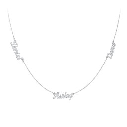 Dainty Personalized Three Name Necklace in 925 Sterling Silver
