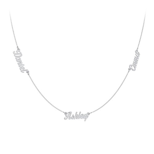 Dainty Personalized Three Name Necklace – Sterling Silver