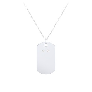 Engravable Dog Tag Necklace with 2 Birthstone