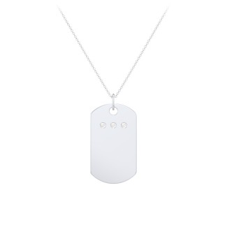 Engravable Dog Tag Necklace with 3 Birthstone
