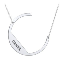 Engravable Asymmetrical Initial Necklace - C