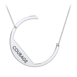 Engravable Asymmetrical Initial Necklace - C