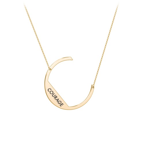Engravable Asymmetrical Initial Necklace - C – 18K Gold Plated Silver