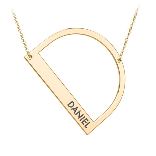 Engravable Asymmetrical Initial Necklace - D – 18K Gold Plated Silver