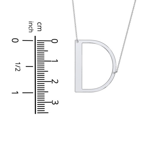 Engravable Asymmetrical Initial Necklace - D – Sterling Silver