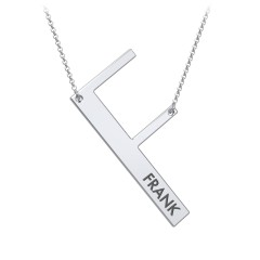 Engravable Asymmetrical Initial Necklace - F – 18K Gold Plated Silver