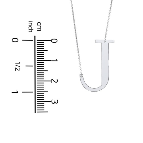 Engravable Asymmetrical Initial Necklace - J – Sterling Silver