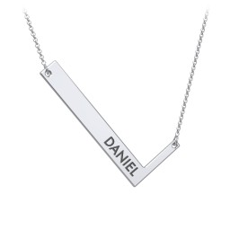 Engravable Asymmetrical Initial Necklace - L