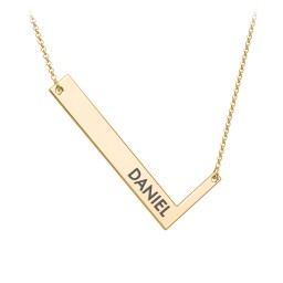 Engravable Asymmetrical Initial Necklace - L in 18K Gold Plated Silver