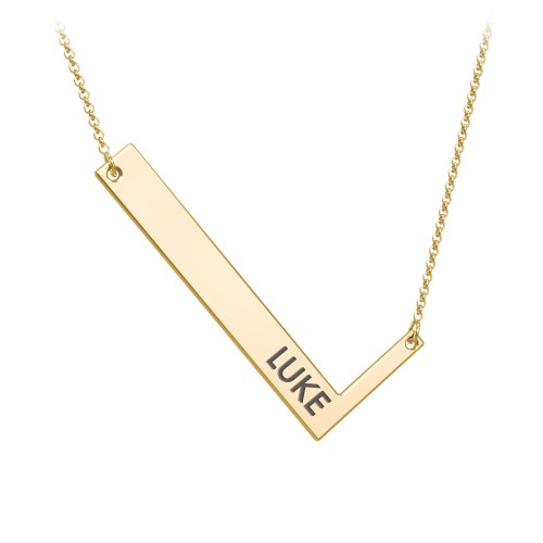 Engravable Asymmetrical Initial Necklace - L – 18K Gold Plated Silver
