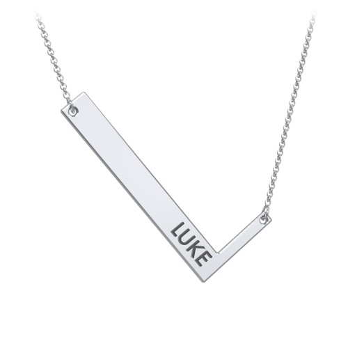 Engravable Asymmetrical Initial Necklace - L – Sterling Silver