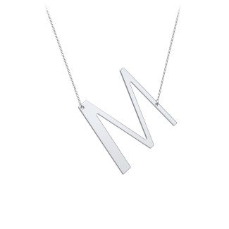 Engravable Asymmetrical Initial Necklace - M