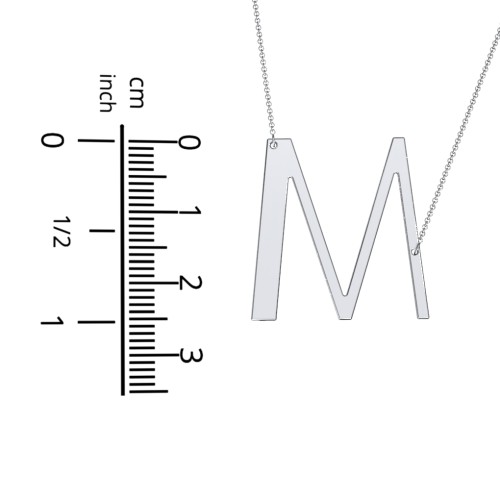 Engravable Asymmetrical Initial Necklace - M – Sterling Silver