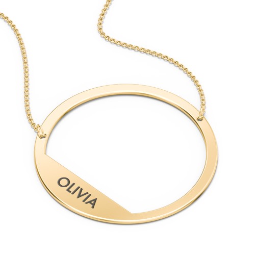 Engravable Asymmetrical Initial Necklace - O – 18K Gold Plated Silver