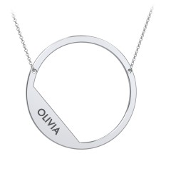 Engravable Asymmetrical Initial Necklace - O – Sterling Silver