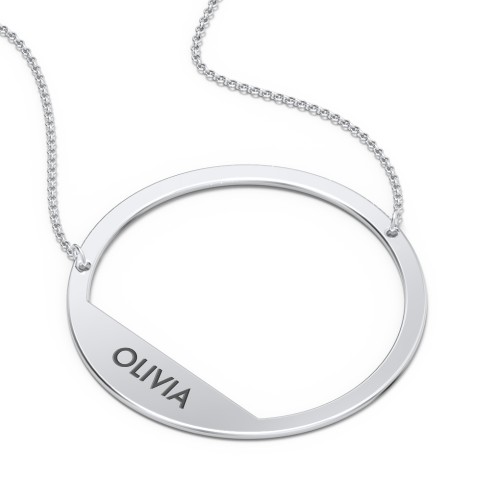 Engravable Asymmetrical Initial Necklace - O – Sterling Silver